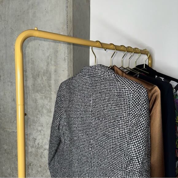 Express Tweed Houndstooth Double Breasted Blazer with Gold Buttons - Picture 13 of 15